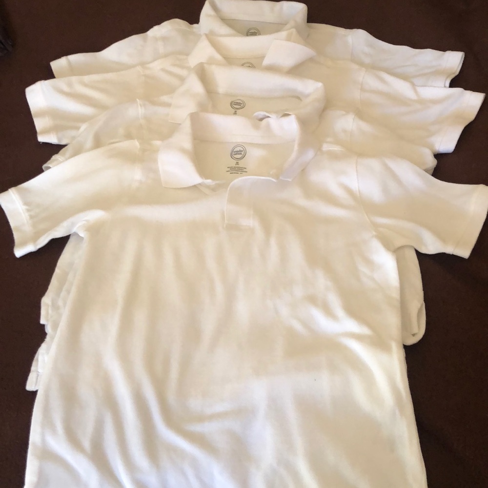 Boys White Uniform Polo Wonder Nation Size 8